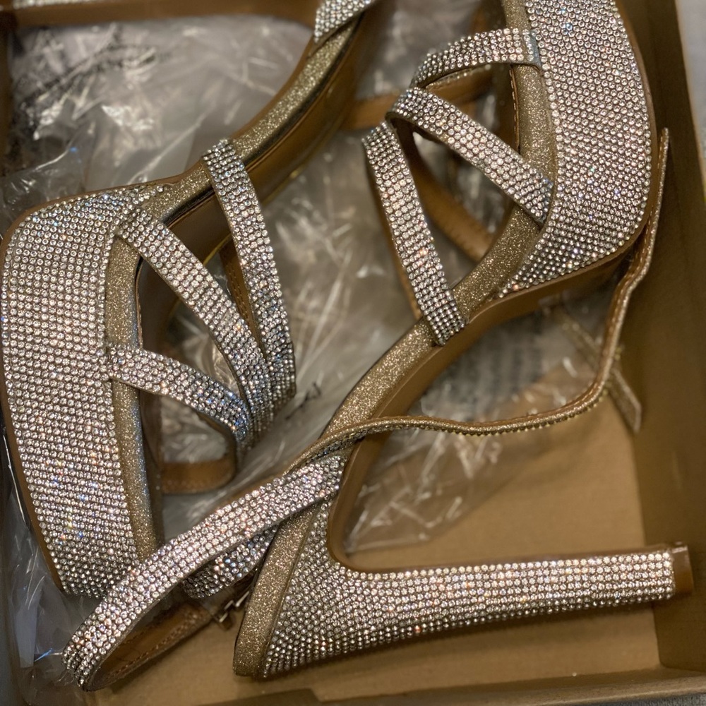 Champagne Balina High Heel Platforms 7.5